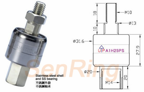a1h25psA1H25PS系列水銀滑環(huán)(1路250A電流)系列水銀導電滑環(huán)圖紙
