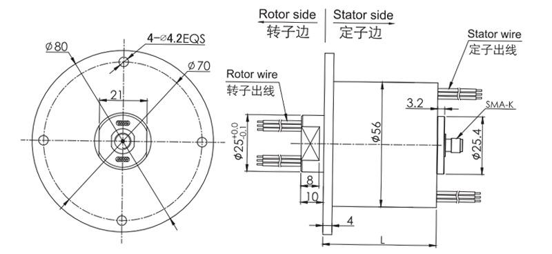 hf0118-56HF0118-56系列射頻旋轉(zhuǎn)關(guān)節(jié) 系列滑環(huán)外形圖紙