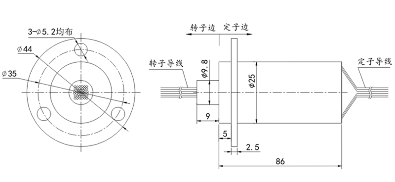 m250M250系列中型帽式滑環(huán)（外徑：25mm） 系列滑環(huán)外形圖紙