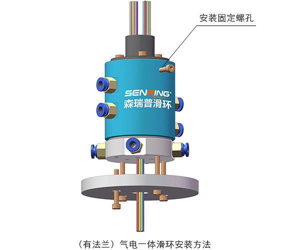 （有法蘭）氣電一體滑環(huán)安裝方法